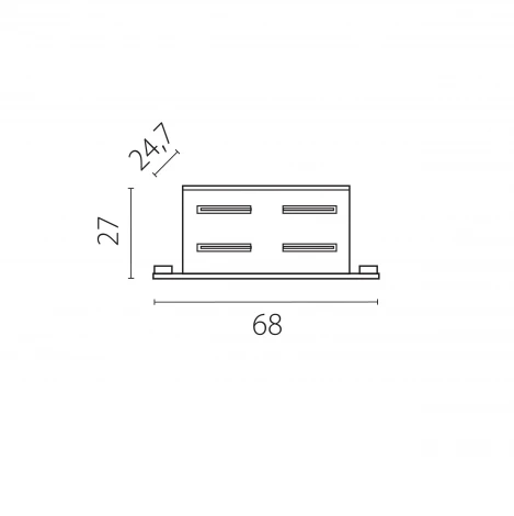 Коннектор прямой к треку 5040xx-(F)/(R) Lightstar Quattro 504107-FR