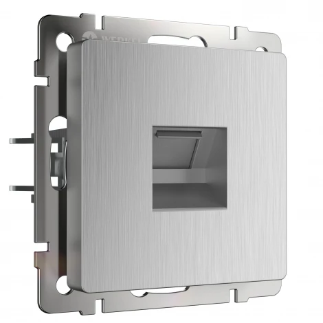 Розетка Ethernet RJ-45 (cеребряный рифленый) Werkel W1181009 (a051360)