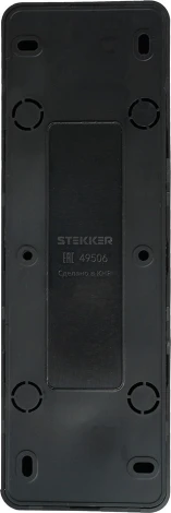 Розетка 4-х местная с заземлением (черный матовый) Stekker София 49506