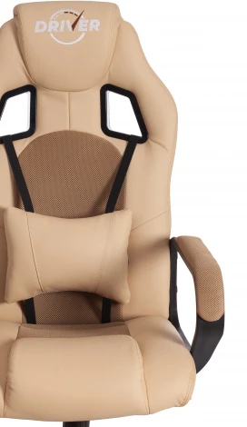 Кресло DRIVER (22) (Искусственная кожа,Ткань /Бежевый,Бронзовый)