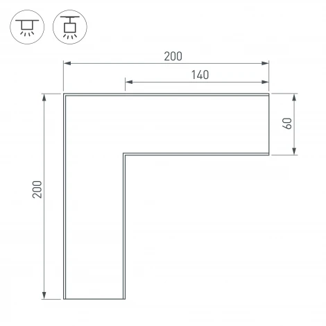 Угол SL-LINE-6070 (Металл) 030141 Arlight
