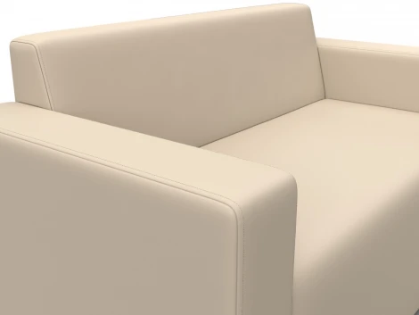 Диван прямой Лига-093 (ДСП,Брус,Фанера/Пластик/Экокожа/Бежевый) Лига Диванов 132456