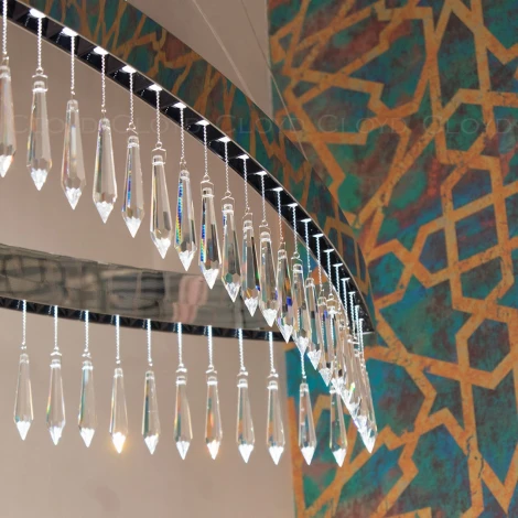 Подвесной светильник светодиодный с хрустальными подвесками Cloyd Misima 11265 (220V, на тросе)