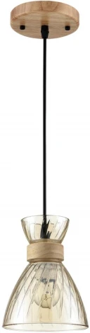 Подвесной светильник Lumion Mirabela 8051/1А дерево/амбер металл/стекло E27 1*60W 220V