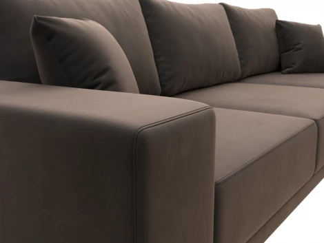 Диван угловой Льюес правый (Коричневый/Велюр) Лига Диванов арт.122399