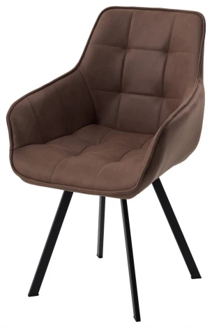 Стул СОЛИС 360 град. поворот. Федерика Шоколад, иск.замша / черный каркас M-City 64745