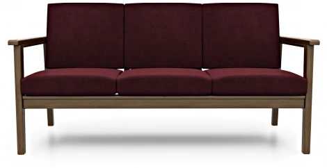 Диван Arsko прямой Лориан Б орех велюр бордовый