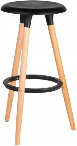 Табурет барный ROYCE (ножки светлый бук, цвет чёрный (B-03))