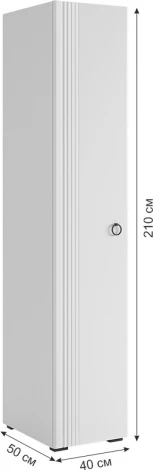 Ева Шкаф однодверный 100.01 Mebelson (ЛДСП,МДФ,ПВХ,Пластик/Светлое дерево,Белый) арт.UL.100-M.104.01.3101
