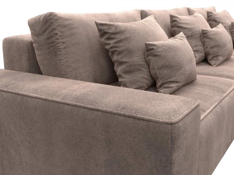 Диван угловой Лига-074 угол универсальный (ДСП/Пластик/Велюр/Бежевый) Лига Диванов 129867