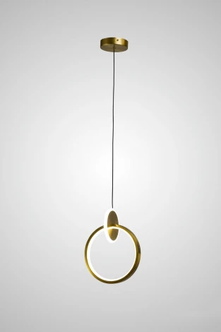 Подвесной светильник светодиодный AM Group AM437 POLISHED GOLD (220V, на проводе, кольцо)