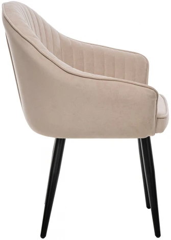 Стул с подлокотниками Вайд, каркас Черный, велюр Бежевый 2500000185779 Leset