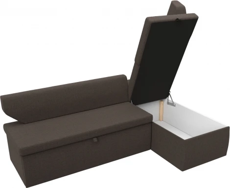 Диван кухонный угловой Омура правый угол (Коричневый/Рогожка) Лига Диванов арт.125896