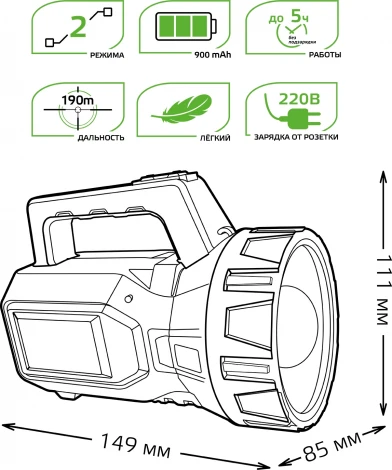Ручной фонарь Gauss GF604