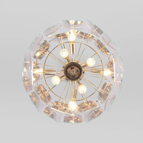 Подвесная люстра Wi-Fi Eurosvet Claire 60170/8 золото (220V, управление смартфоном, голосовое управление, умный дом - Minimir Home, Алиса, Маруся, Салют, на тросе)