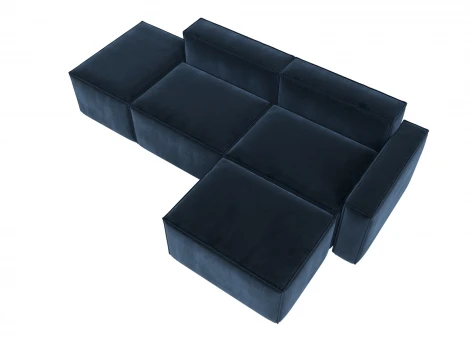 Диван угловой модульный Лига-063 угол правый (ДСП/Пластик/Велюр/Синий) Лига Диванов 129794