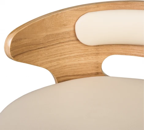 Стул барный DOBRIN FRED (натуральное дерево, кремовый) 1018-LMZ FRED, цвет сиденья кремовый, каркаса натуральное основания хром