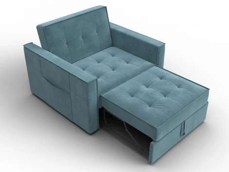 Кресло-кровать Лига-104 (80) (ЛДСП,Брус,Фанера,Велюр/Бирюзовый) Лига Диванов 134853