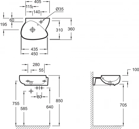 Рукомойник Jacob Delafon Nouvelle Vague EGK112