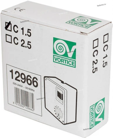 Настенный регулятор скорости вращения лопастей нереверсивных вентиляторов Vortice, белый с черным и красным, 200W, IP20