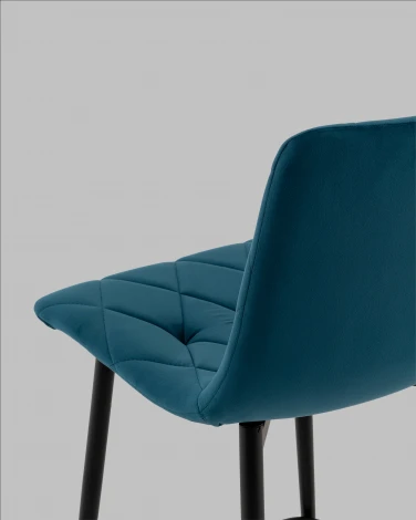 Стул полубарный Одди Diamond велюр синий Stool Group арт.УТ000040900