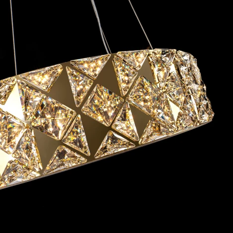 Подвесная люстра светодиодная хрустальная с пультом с регулировкой цветовой температуры Modelux ML.335.400 GD