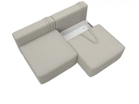 Диван прямой модульный Лига-060 НПБ (ЛДСП,Брус,Фанера/Пластик/Рогожка/Бежевый) Лига Диванов 129703