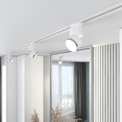 Трековый светильник Elektrostandard Impact 85514/01 белый матовый/серебро 10W 4200К однофазный (LED, 220V, круглые)