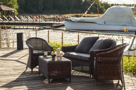 Лаунж зона из искусственного ротанга, цвет коричневый 4SIS Кон Панна С KPSS2C2T-4-SET