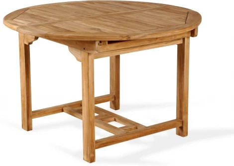 Стол круглый раздвижной Nairobi (Массив тика/Бежевый) ОГОГО Обстановочка! арт.889243