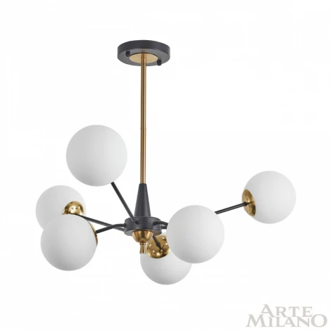 Потолочная люстра на штанге Arte Milano 279808/6 BK/GD (220V, шарики)