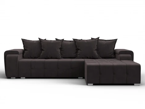 Диван угловой Лига-121 правый угол (ДСП,Брус,Велюр/Коричневый) Лига Диванов 137349