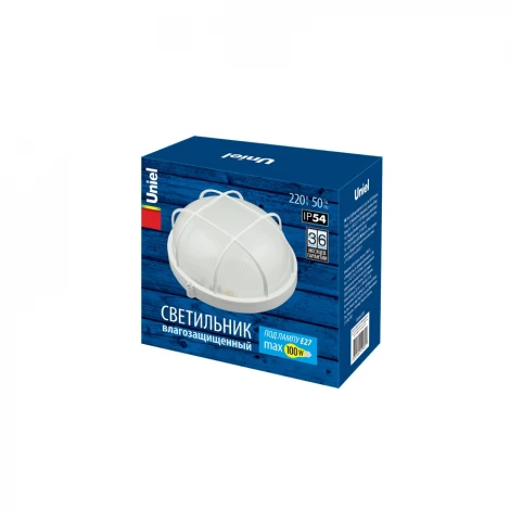Настенно-потолочный светильник Uniel UWL-R02 100W/E27 IP54 WHITE Kруг/Решетка (220V, круглые)