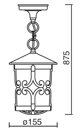 Уличный светильник подвесной Oasis Light 15855 Gb (220V, на цепи, IP23)