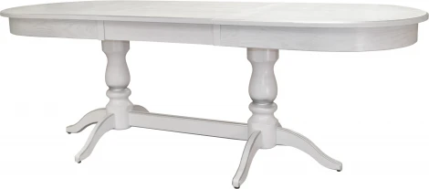 Стол обеденный Тарун 3 раздвижной белый/серебро 150/200*84 Mebelik арт.008259