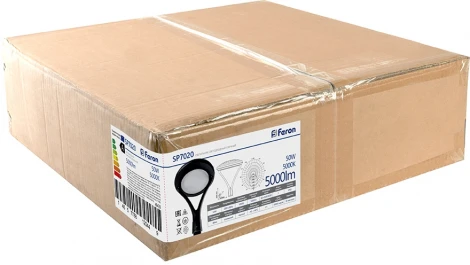 Уличный консольный светильник светодиодный Feron 48440 SP7020, 50W 5000lm 5000K, серый SP7020 (220V, IP65)