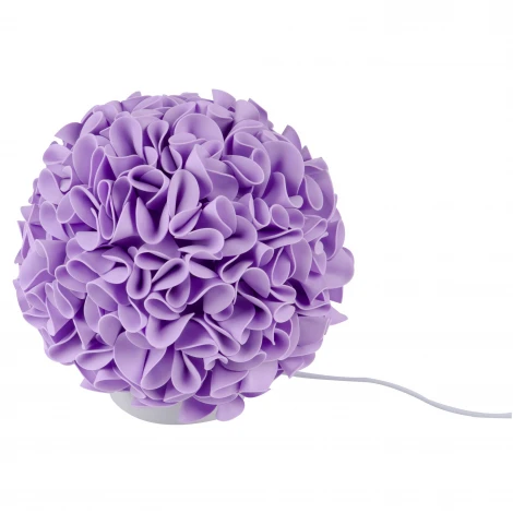 Настольный светильник Гортензия белый/сиреневый светодиодный со сменной лампой(в/к) E27 3000K Uniel ULW-R07 T/3000K/150C/A