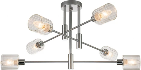Потолочная люстра ярусная на штанге Escada Reflex 1140/6P E14*40W Silver/Chrome (220V)