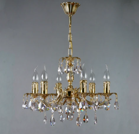 Подвесная люстра Ambiente by Brizzi Benisa 2226/6 WP Tear Drop (220V, хрусталь Asfour, на цепи, подсвечник, свеча)