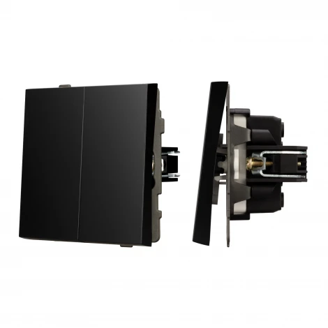 Механизм выключателя двухклавишный проходной SWT-TENDO-MKP2-PL-BK (230V, 10A) (Arlight) 054067