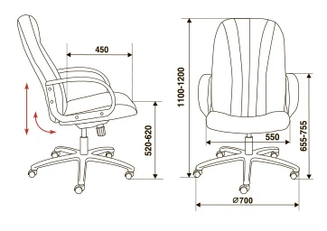 Кресло руководителя Бюрократ T-898AXSN черный TS-584 крестовина пластик