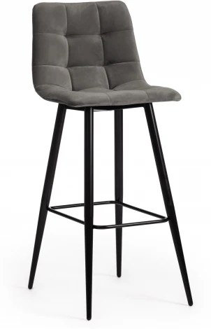 Стул барный CHILLY (mod.7095б) / 1 шт. в упаковке (Ткань,Металл /Серый,Черный)