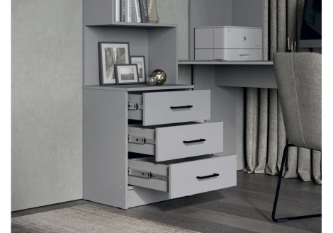 Компьютерный стол Эльброни правый шиншилла серая 664909