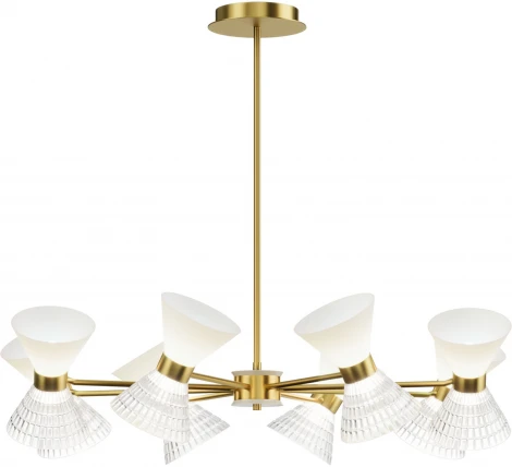 Потолочная люстра на штанге ST Luce SL2004 SL2004.303.16 латунь/прозрачный, белый, латунь G9 LED 16*5W (220V)