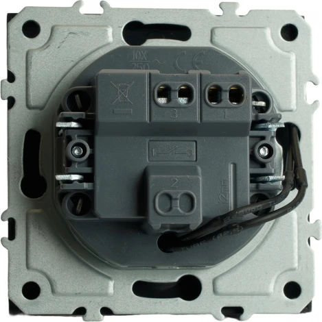 Выключатель одноклавишный с подсветкой (черный) Stekker Эмили 49837