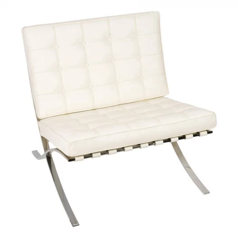 Кресло Barcelona Style Chair Белая кожа