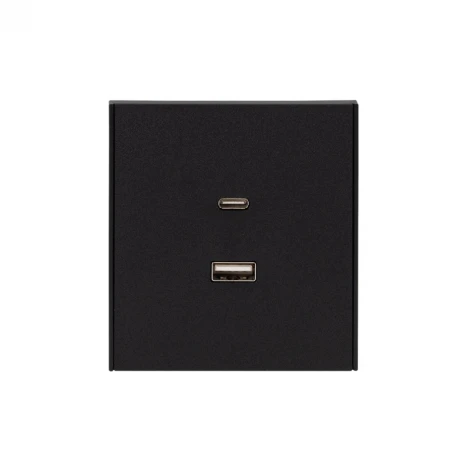 Розетка USB-A+Type-C 3А с функцией быстрой зарядки антрацит Kranz Strong KR-78-0734-5