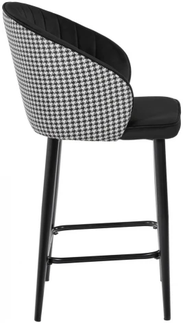 Стул полубарный Paola чёрный с жаккардом Bradex Home RF 0263