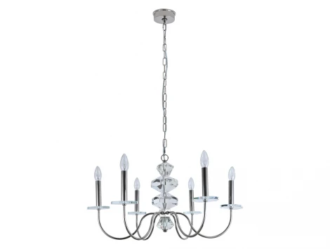 Подвесная люстра свеча Newport 3870 3876/С nickel (220V, на цепи, свеча)