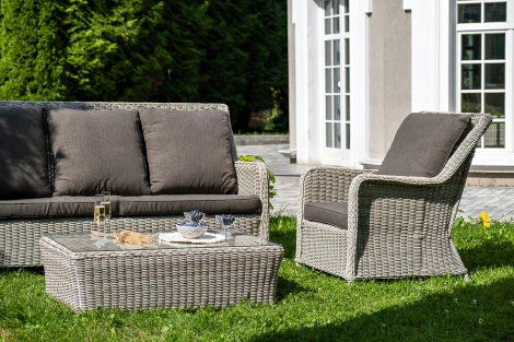 "Гляссе" лаунж-зона из искусственного ротанга, цвет бежевый 4SIS арт.УТ-00007723